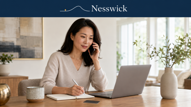 Woman contacting her payment provider and documenting details after a scam