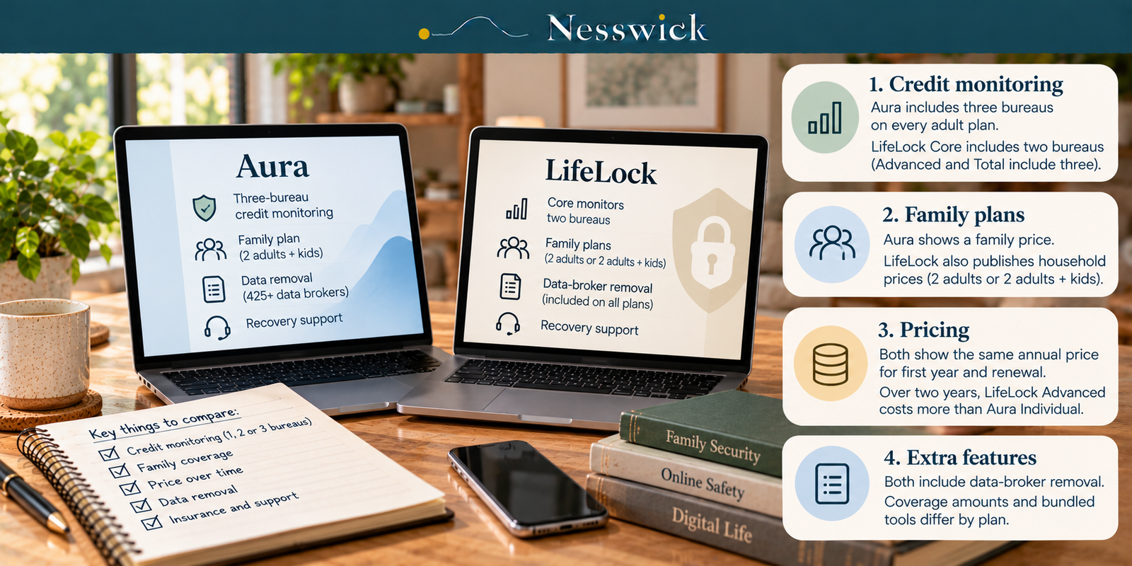 Aura vs LifeLock: Four Structural Differences That Decide It